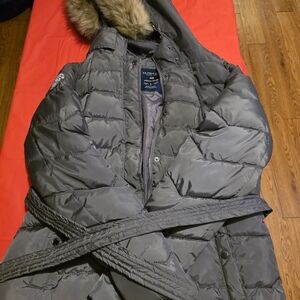 Women's U.S. Polo Assn. Gray Puffer Jacket Large
